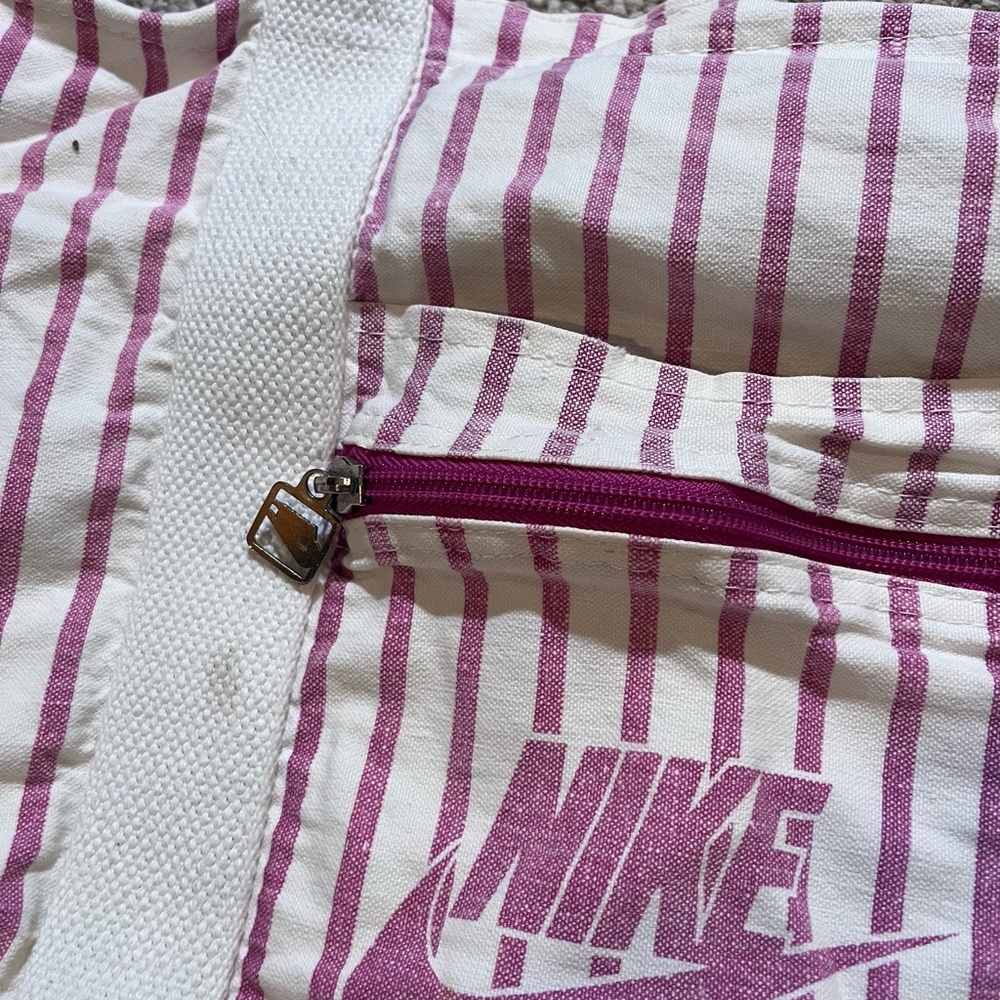 Vintage Nike Pink Striped Canvas Tote Bag - Picture 4 of 9